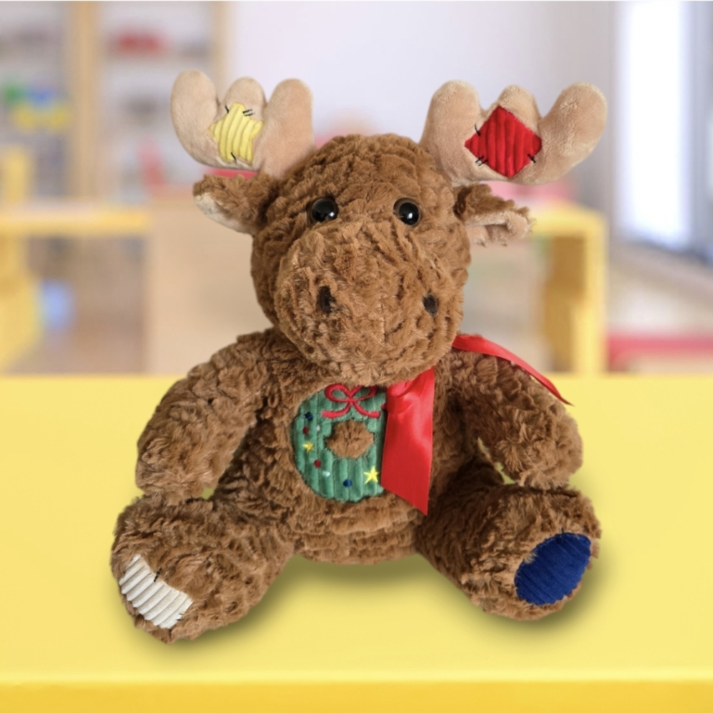Like New ❤️ HOLIDAY TIME Huggie Brown Plush Moose Toy 3 Years & Up Large